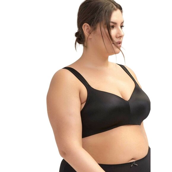 Voglio Eva Plus Size Padded Wirefree Bra Black 42H New - Picture 2 of 3